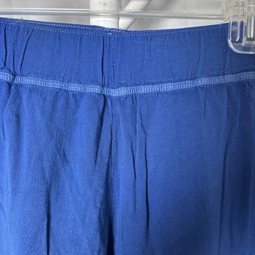Fresh Produce Rayon Pull On Crop Wide Leg Pants Womens Size S Blue Lagenlook - Picture 3 of 5